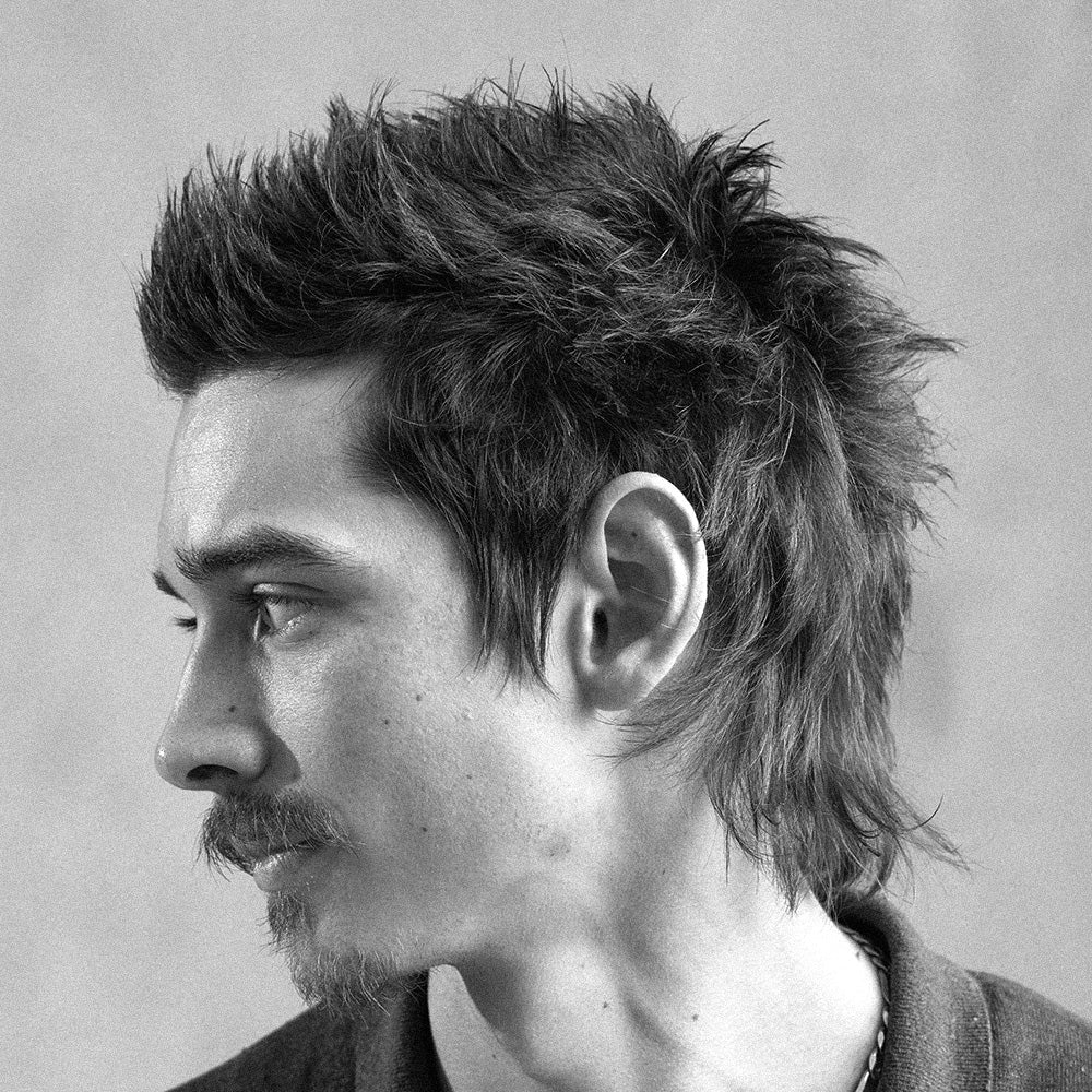 Man with a texture mullet hairstyle